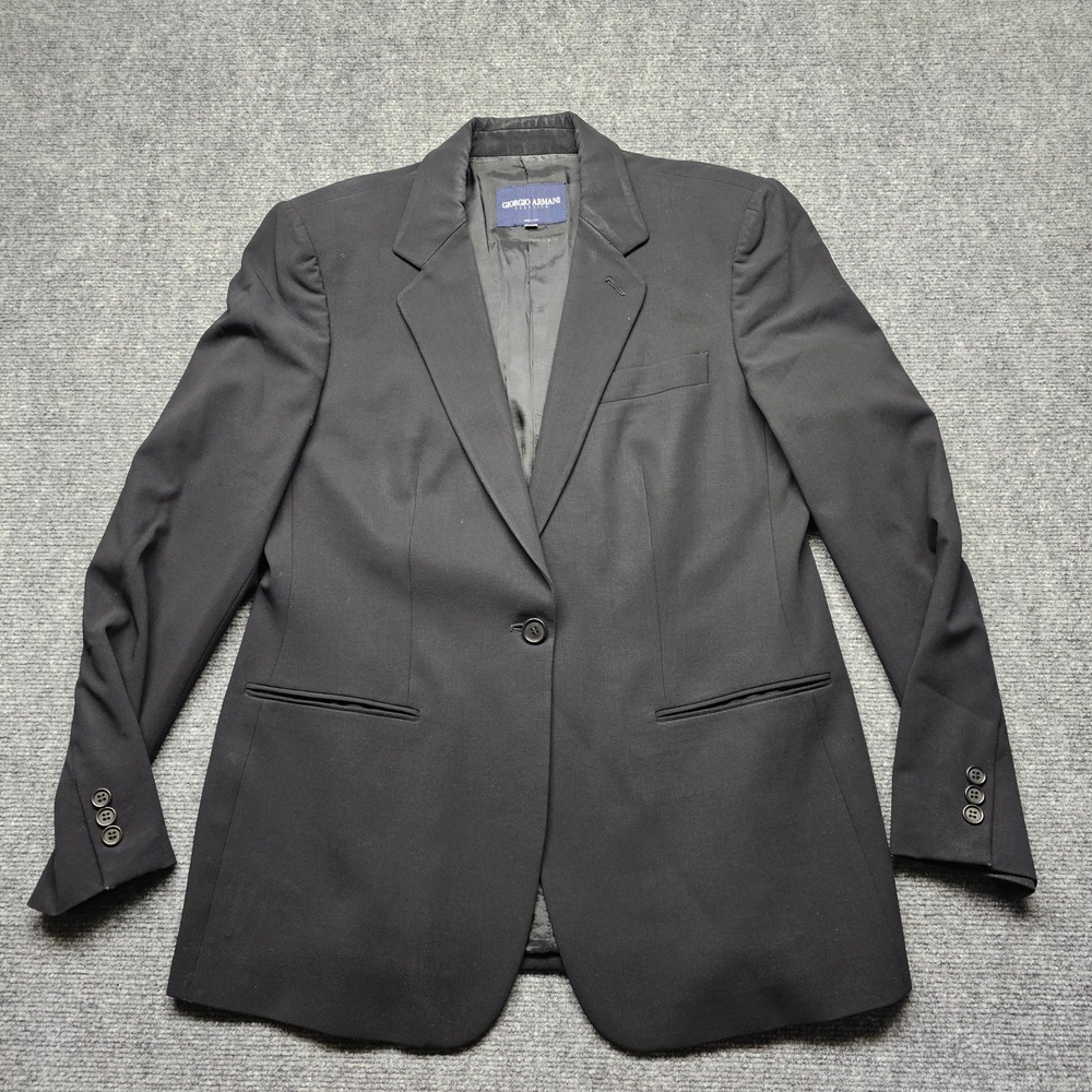 Giorgio Armani Classico Black Wool Blazer Jacket Made in Italy Size 46